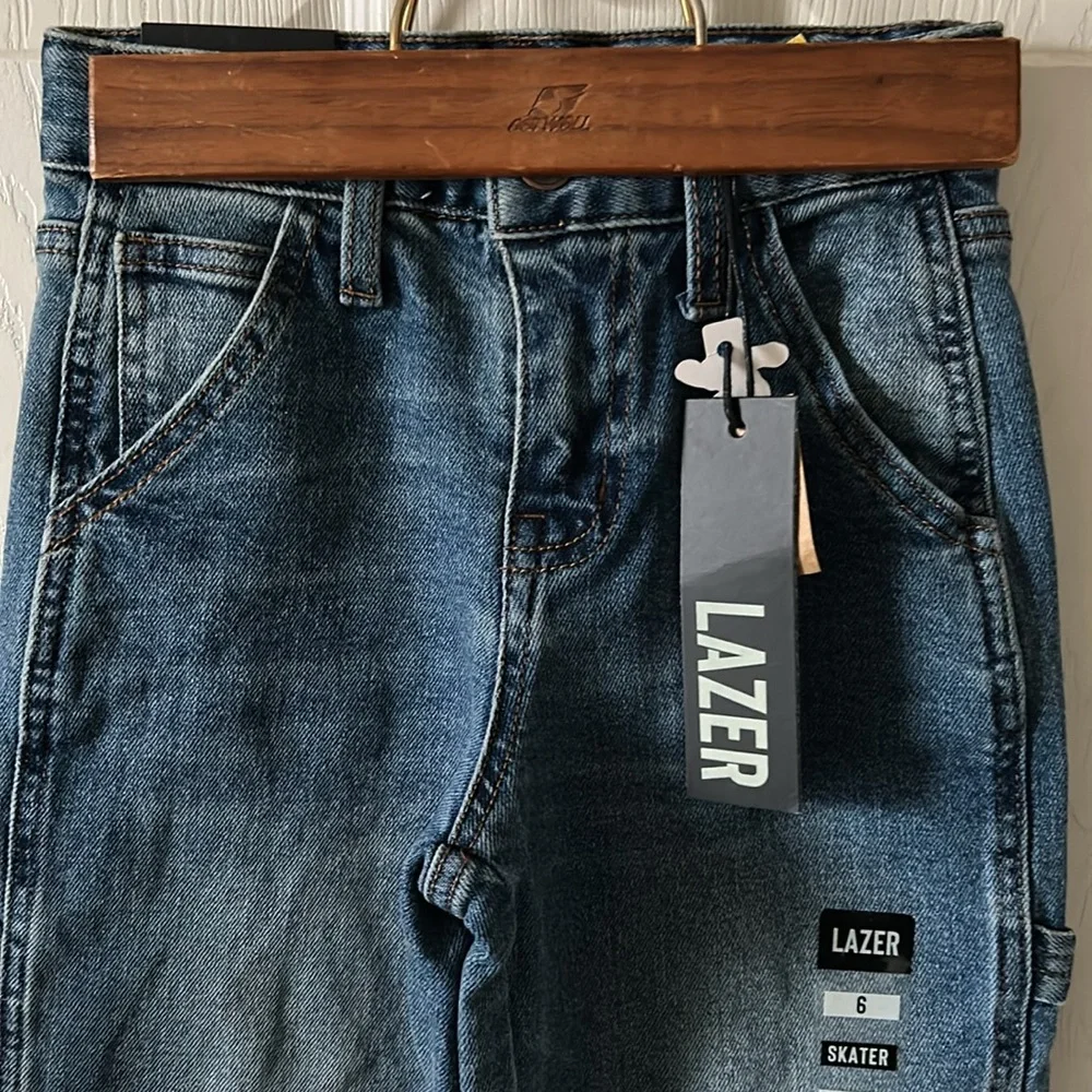 Lazer Skater Boys Kids Carpenter Jeans Size 6 Back to School‎ Fall Denim NWT
